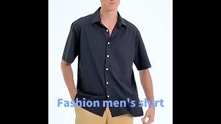 China Custom Garment Factory: Summer Custom Solid Color Button Up Breathable  Men's Casual Shirts