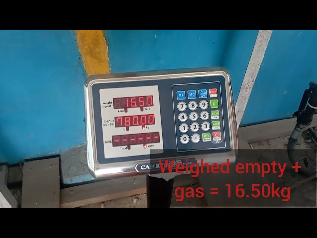 How to detect gas cylinder volume using weight class=