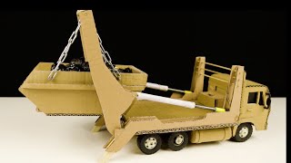 How to make Skip Loader Heavy Truck from Cardboard/ Automatic loading/unloading