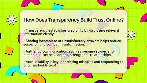 How Does Transparency Build Trust Online? - Everyday-Networking