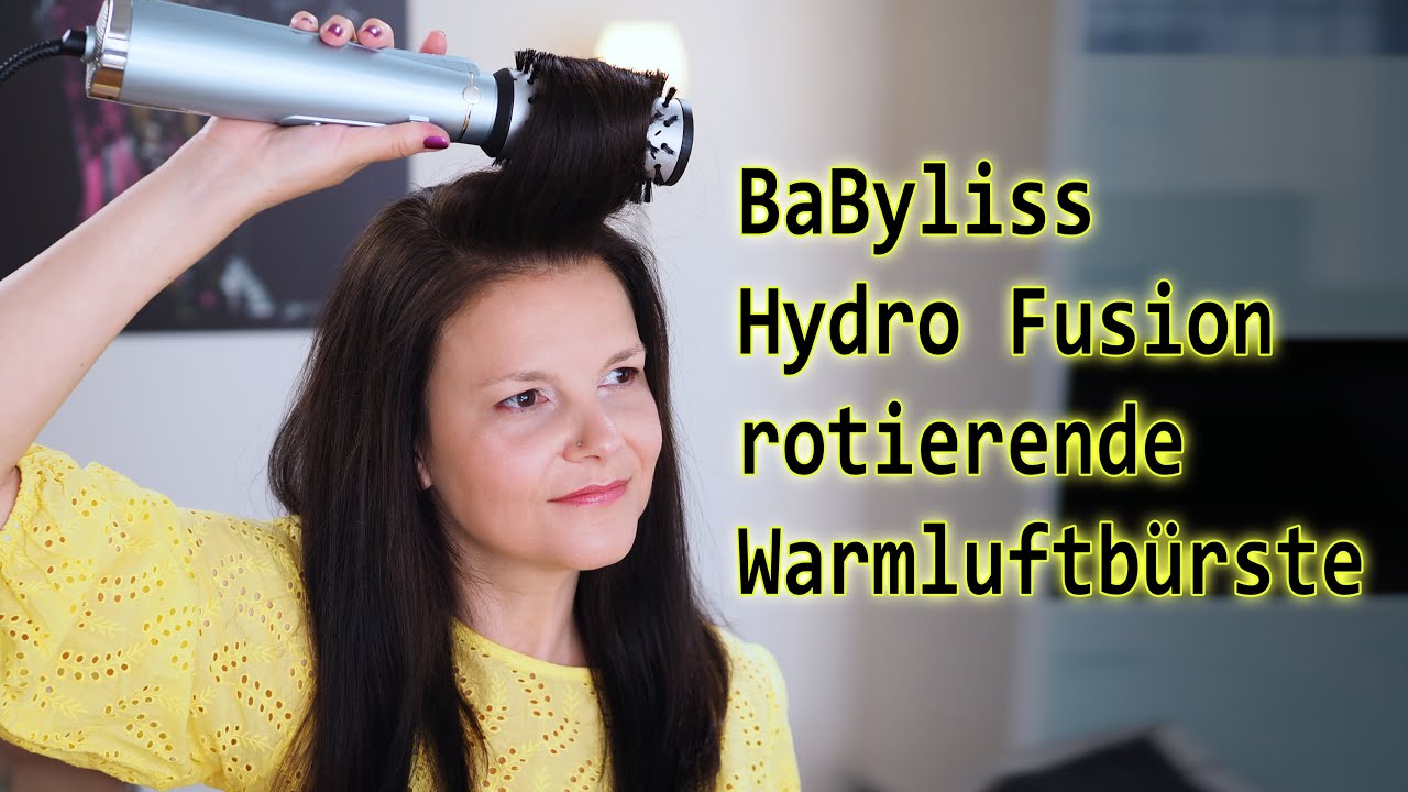 Anwendung der BaByliss Hydro Fusion rotierenden Warmluftbürste - YouTube