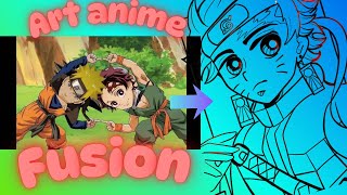 I created INSANE Demon Slayer × Naruto Character Fusions (Anime Mashup Art)
