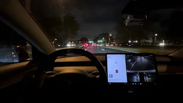 LATE NIGHT HIGHWAY TESLA POV DRIVE (CUTTING UP IN TRAFFIC 😳)