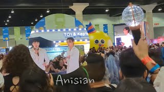 [4K] 220820 ATEEZ San and Wooyoung teach Guerilla and Sector 1 Dance KCON Square | KCON LA