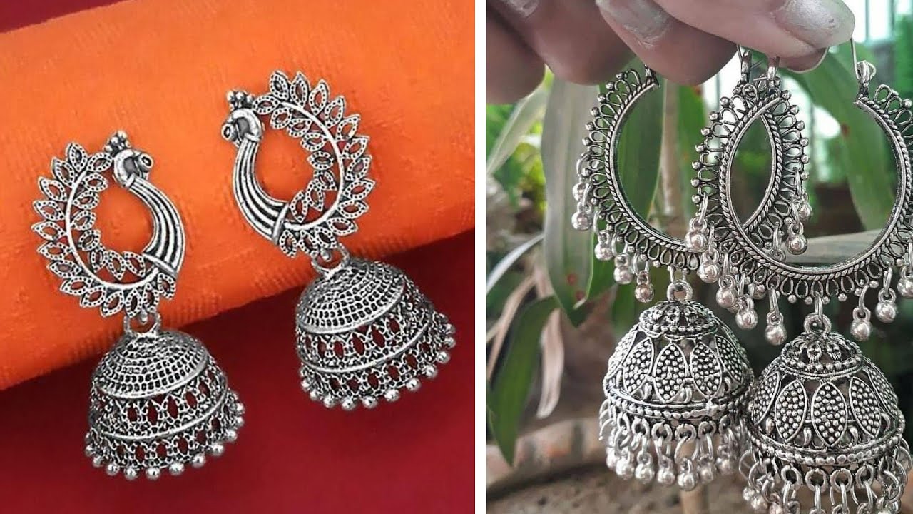 Gagini Antique Silver Jhumka Earrings | Jhumka earrings, Jhumka, Antique  earrings