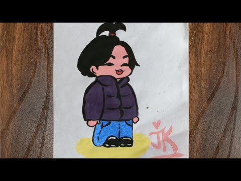 1. Jungkook cute pics drawing #bts #jungkook