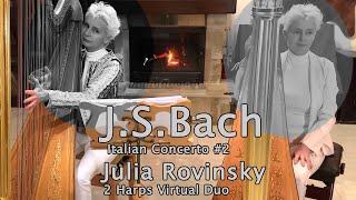 Bach - Italian Concerto  #2 | 2HARPS - the First Virtual Duo