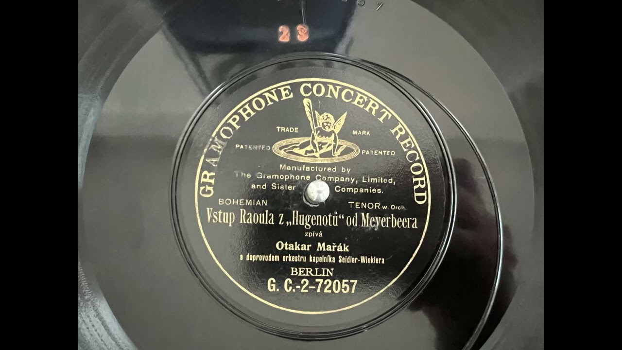 GRAMOPHONE CONCERT RECORD, Otakar Mařák 78 rpm