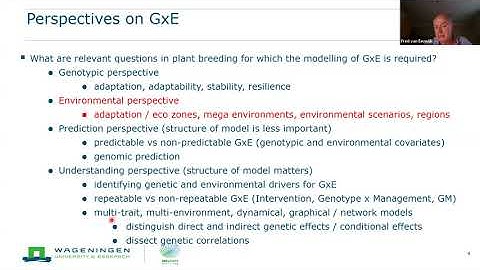 Fred Van Eeuwijk - Genotype x Environment Interaction