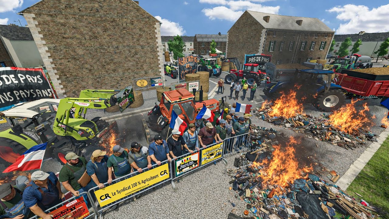 Manifestation des Agriculteurs qui Dégénère (Routes Bloquées) | FS25 Roleplay