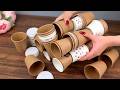 SO BEAUTIFUL!😍 INCREDIBLE DECOR IDEA USING ORDINARY CARDBOARD COFFEE CUPS! DIY