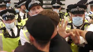 Scuffles As 'Anti-Vaccine Passport' Protesters Invade Itn Studios In London