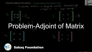 Problem-Adjoint of Matrix, Math Lecture | Sabaq.pk