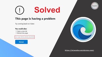 Solve This Page is Having a Problem or Status Access Violation on Edge Browser