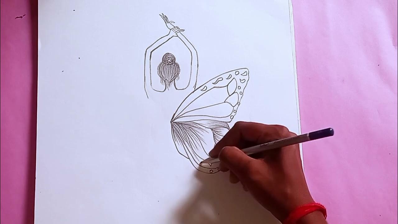 How to Draw a Girl with butterfly wings YouTube