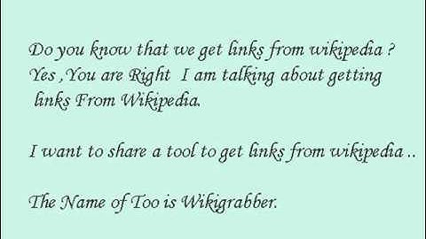 Wikigrabber - Tools To Get Wikipedia Links
