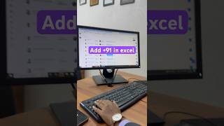 How  to Add +91 in Excel | Excel Viral Trick | Add Country Code Easily | #Shorts