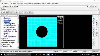 ANNA UNIVERSITY SIMULATION LAB-ANSYS APDL: Stress Analysis of a Plate with Circular Hole