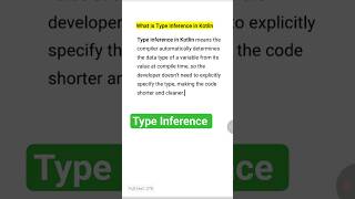 What is type Inference in kotlin #kotlin #androidappdevelopment #androidprogramming #coding #android