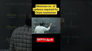 Minimum number of carbons required to show chain isomerism for JEE &amp; NEET in telugu