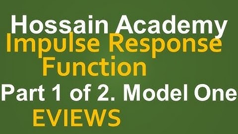 Impulse Response Function.Model One.Part 1 of 2. EVIEWS