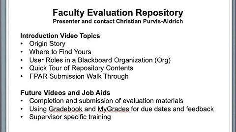 Faculty Evaluation Repository: Introduction