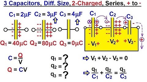 Physics - E&M: Dis- and Re-Connecting Capacitors (12 of 16) 3-Cap., Diff., 2-Charged, Series, + to -