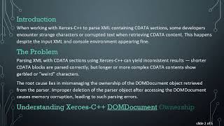 Fixing Xerces CDATA Parsing Issues by Properly Managing DOMDocument Ownership