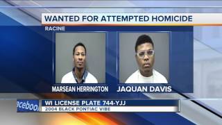 Racine Police searching for 2 attempted homicide suspects