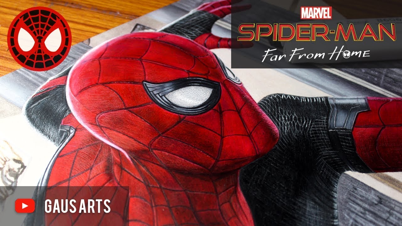 Spider Man Drawing Far From Home Gaus Arts Youtube Spiderman Spiderman Drawing Youtube Art