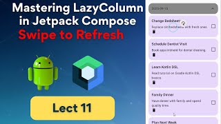 11 - How to implement Pull to Refresh | Mastering LazyColumn Jetpack Compose | Android Rashid Saleem