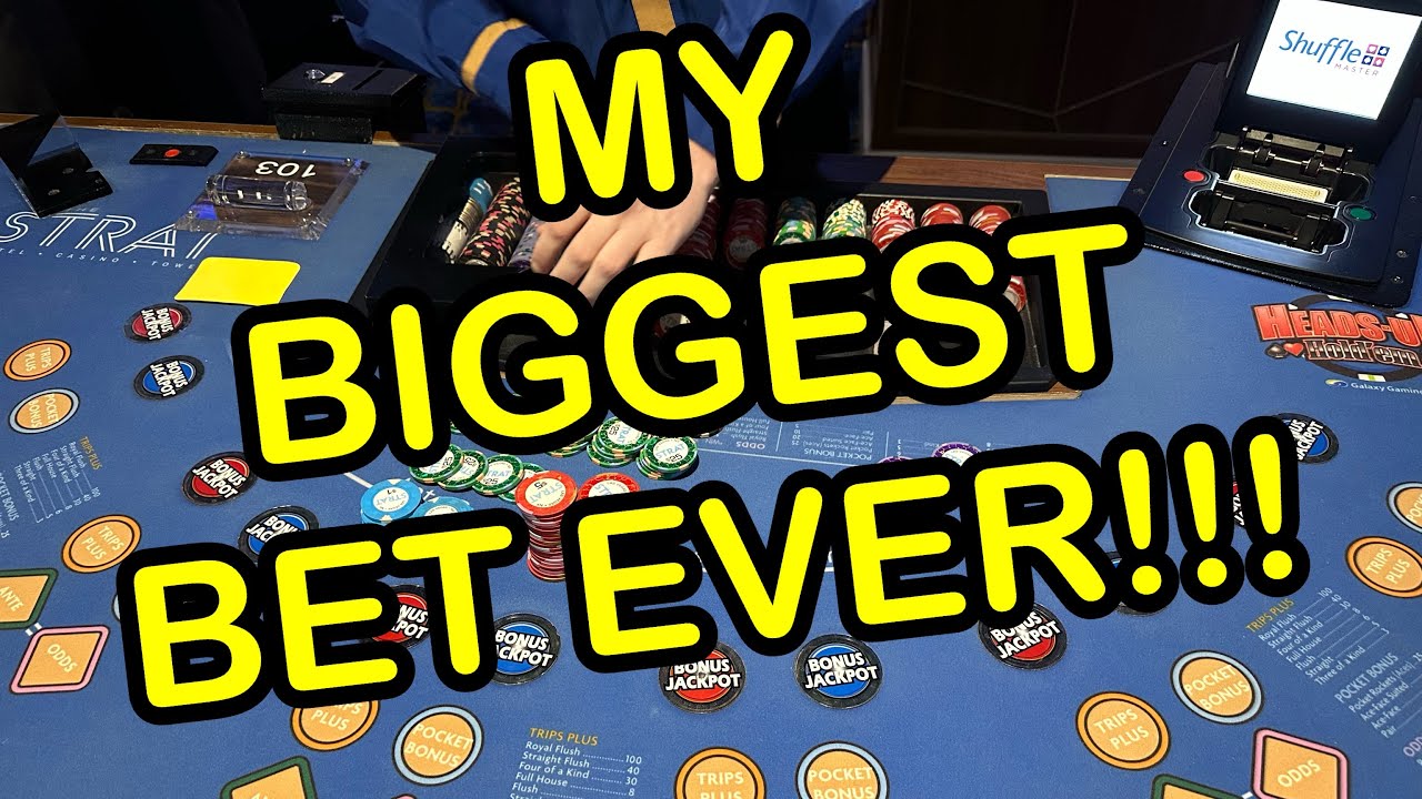 HEADS UP (ULTIMATE TEXAS HOLD 'EM) HOLD ‘EM in LAS VEGAS! MY BIGGEST BET EVER!! CRAZY SESSION