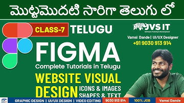 Figma Tutorial Telugu for Beginners 2024-Class-6 | Website Visual design by Vamsi Dande