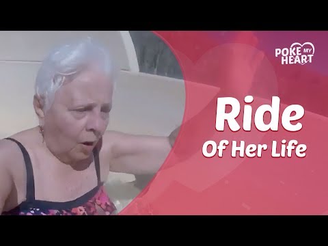 80 Year Old Grandmother Goes Down Waterslide