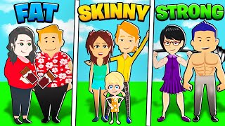 Fat VS STRONG FAMILY Animation, family vs skinny family.