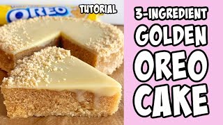 3-Ingredient Golden Oreo Cake tutorial #Shorts screenshot 3