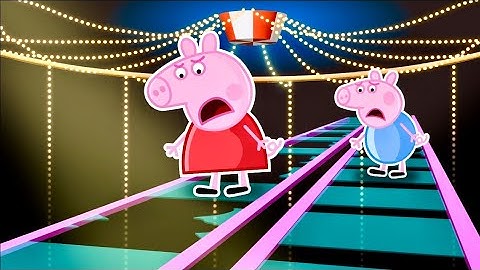 Peppa Pig & George’s Terrifying Squid Game Glass Bridge Escape!