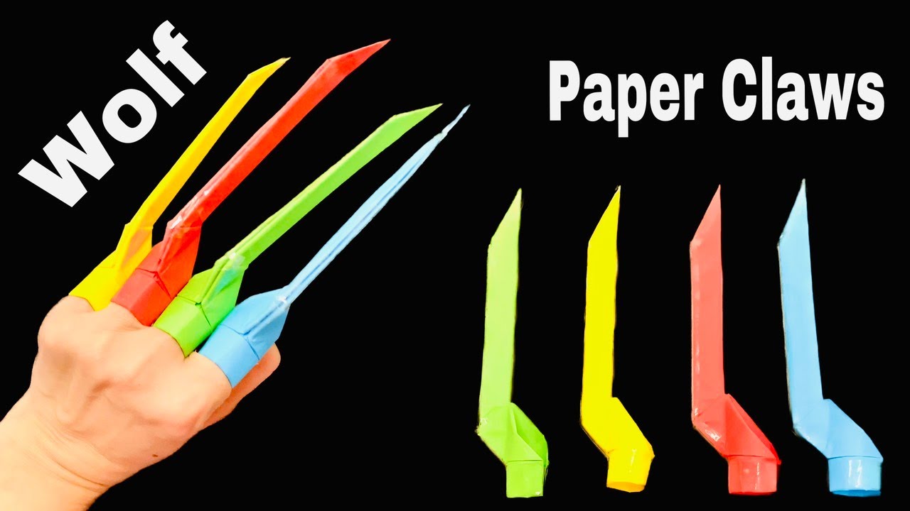 How to make paper claws easy / Wolf claws - YouTube