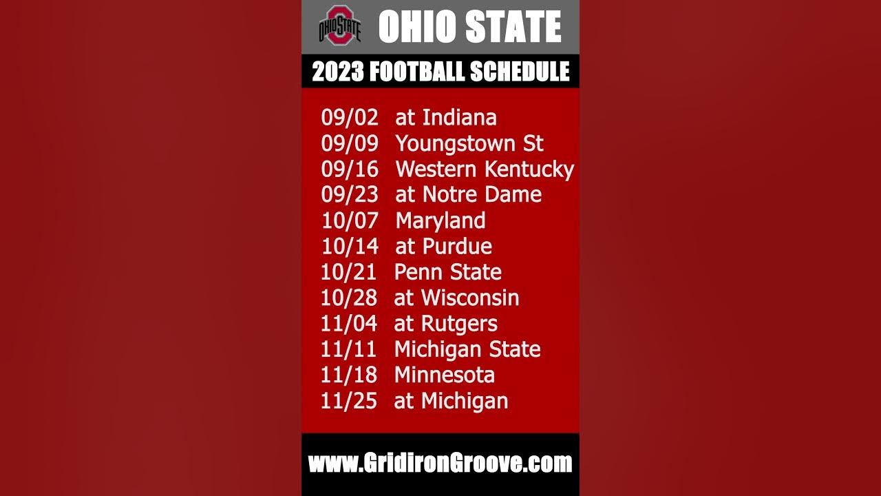 2023 Ohio State Buckeyes Football Schedule YouTube