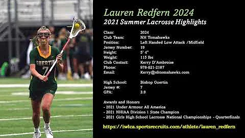 Lauren Redfern 2024 Summer Lacrosse Highlights 2021
