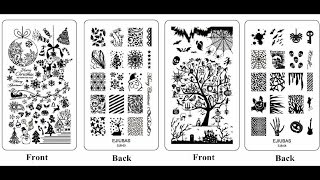 Ejiubas Double-sided Stamping Plates 3-4 Swatches