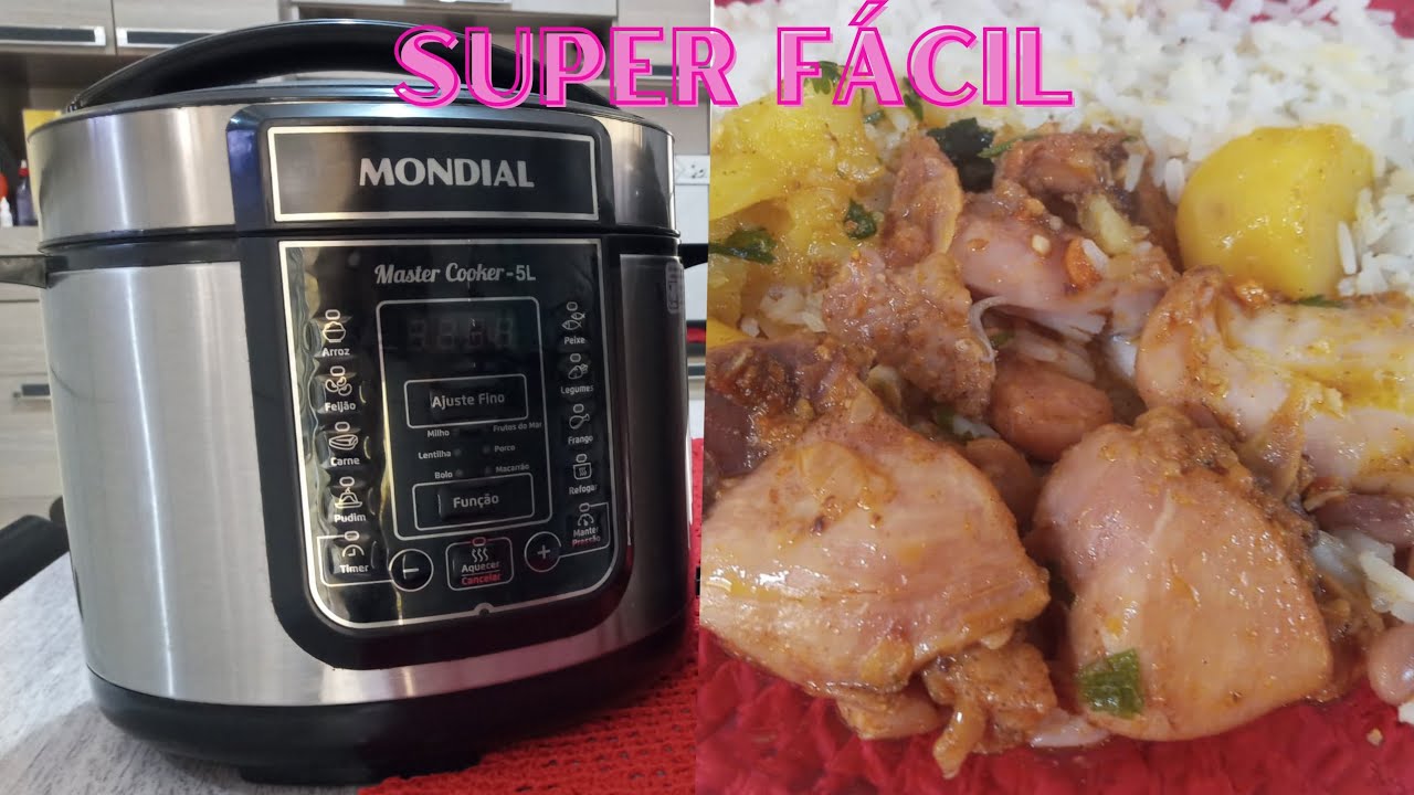 como fazer frango cozido na panela elétrica de pressão super fácil