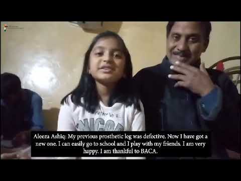 BACA Empowers Bomb Survivor Aleeza Masih (7 yrs) with Prosthetic Limb