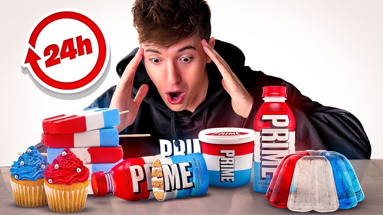 I Turned KSI & Logan Paul's Ice Pop Prime Into Every Possible Food In 24 Hours!