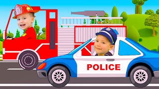 Синий трактор Песенки для детей Машинки Полицейский Пожарный Грузовичок Профессии для детей