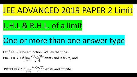 #jeeadvanced 2019 #paper2 #pyq PROPERTY 1 if lim h→0) (f(h)-f(0))/√(|h|) exists and is finite, and