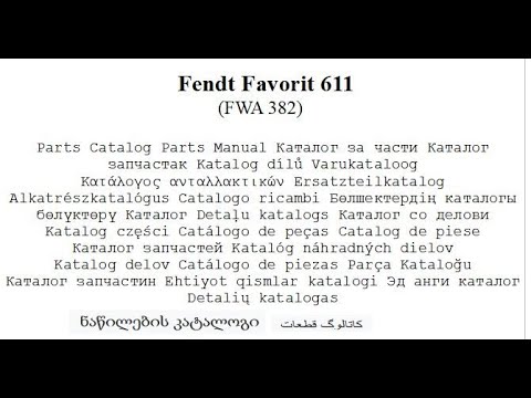 Fendt Favorit  611 (FWA 382)  Parts Catalog
