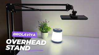 BROLAVIYA Overhead Video Stand Phone holder,Metal Long Lazy Arm Unboxing