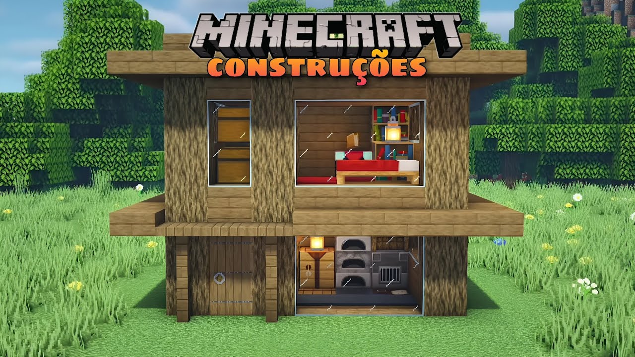 Minecraft - Construindo uma Casa Fácil de Madeira 