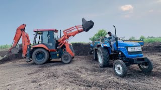 Kubota 5501 Swaraj 744 XT Sonalika Loading Mud JCB 3dx | Stuck in Mud #jcbvideo #tractor #bulldozer